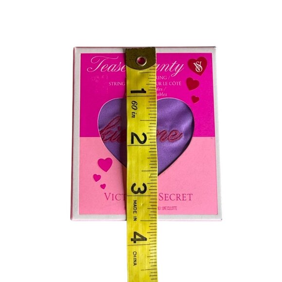 Victorias Secret- Side "V"String KISS ME Tease Panty Purple Pink One Size - Picture 3 of 6